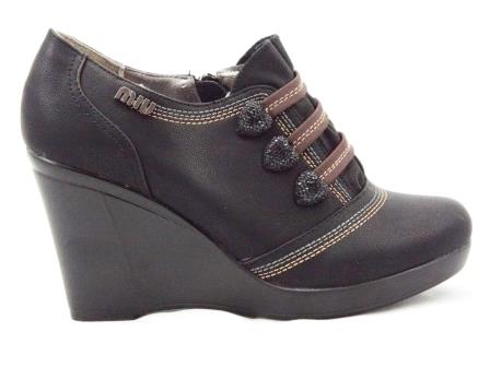 Pantofi dama negri stil ghetuta, cu talpa ortopedica si bride de culoare maro biashoes.ro imagine reduceri